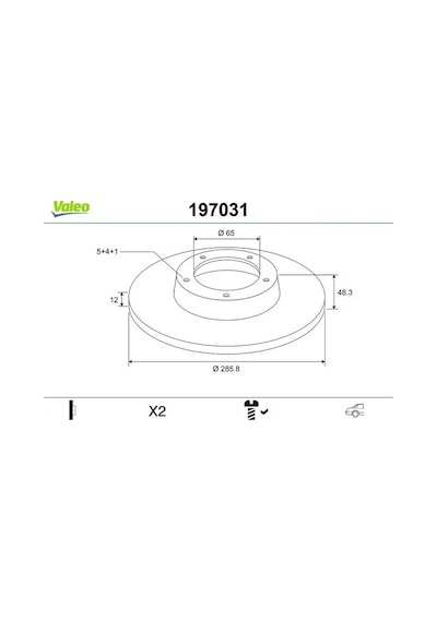 Vw Golf 6 Arka Fren Diski 2009-2012 Valeo 197031 2adettir