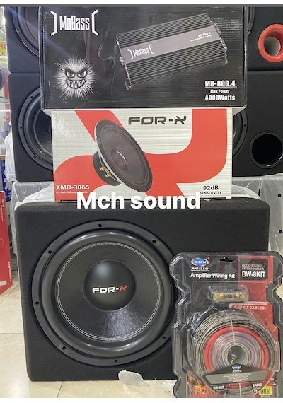 Forx Paket Set 30cm Bass 16cm Midrange Mobass 4kanallı Anfi 4x80