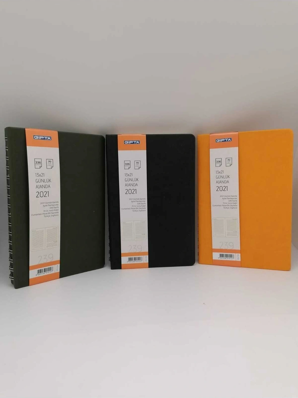 239-fsk 13x21 Gizli Spiralli Eski Ajanda 3'lü Karışık