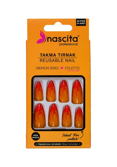 Nascita Stiletto Takma Tırnak Renkli 24 Lü Set Nasnaıl00185