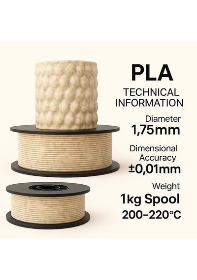 Filetto Pla+ Filament 1.75mm 1 Kg - Mermer Desenli Bej