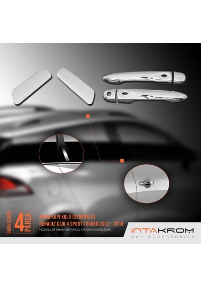 intakrom Renault Clio 4 Sport Tourer İcon Krom Kapı Kolu Sw - 2012 -2018