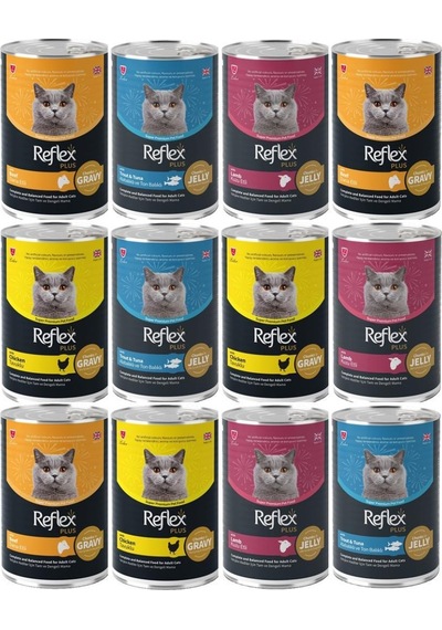 Reflex Plus Karışık Yetişkin Kedi Konservesi 400 Gr 12 Adet