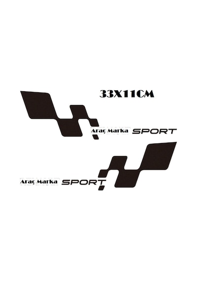 Sport Damalı Oto Sticker Yapıştırma 2 Adet