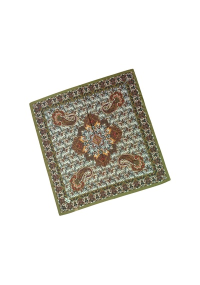 Mim Eşarp Prime Pamuk Etnik Desenli Eşarp 90x90 Cm Kahve