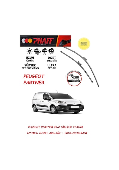 Peugeot Partner Ön Silecek Takımı 2017 Model Araca Özel Aparat