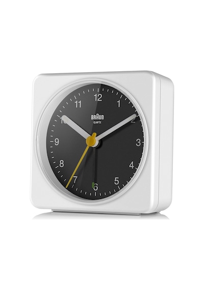Braun Bc03wb Beyaz-siyah Klasik Seyahat Analaog Alarmlı Masa Saati Brn.bc03wb