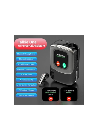 Talkie One Aı Large Model Akıllı Kulaklık Ve Dokunmatik Ekranlı Şarj Kutusu Çeviri, Hoparlör, Sesli Asistan, Bluetooth 6.0 Siyah - 906427848