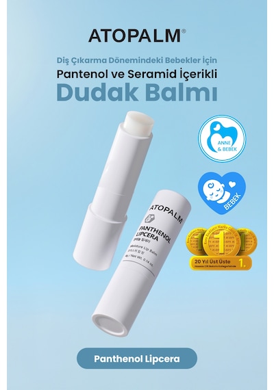 Diş Çıkarma Dönemindeki Bebekler İçin Nemle Rahatlatıcı Dudak Bakım Balmı Atopalm Panthenol Lipcera