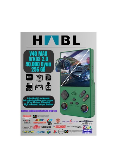 Retro Arcade V40 Max Arkos 2.0 +40.000 Oyunlu El Konsolu 256 Gb