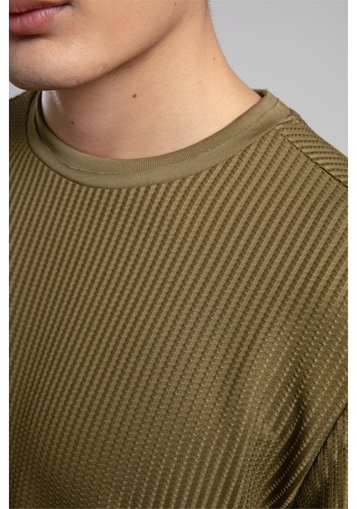 Lee Cooper Wayne Erkek O Yaka Sweatshirt Haki-21033 Haki