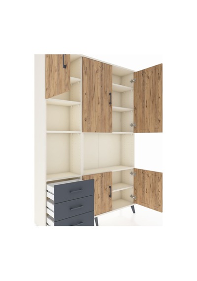 Arges Dolap 9 Raflı 3 Çekmeceli 5 Kapaklı 132x30x195 Aytaşı-çam/antrasit Aytası Arges Dolap 9 Raflı 3 Çekmeceli 5 Kapaklı 132x30x195 Aytaşı-çam/antrasit Aytası
