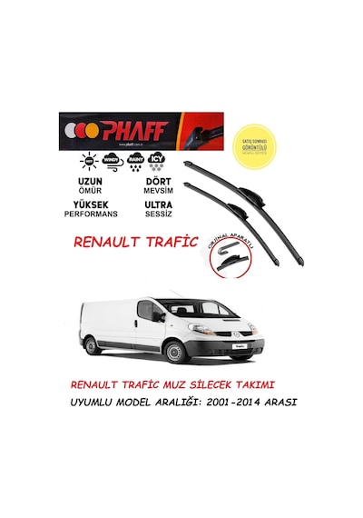 Renault Trafic Ön Muz Silecek Takımı 2009 Model Arası Araca Özel