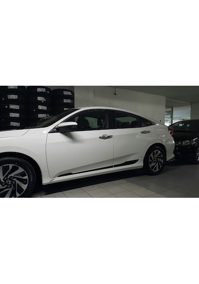 Honda Civic Fc5 Uyumlu Kapı Alt Çıtası Siyah Geniş Model 2016+