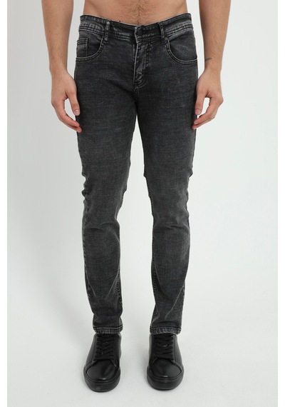 Erkek Slim Fit Gri Jean-19305