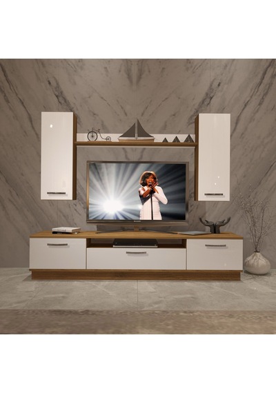 Decoraktiv Trio 5d Mdf Tv Ünitesi Tv Sehpası Pera - Beyaz