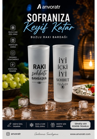 Kişiye Özel - Buzlu Rakı Bardağı
