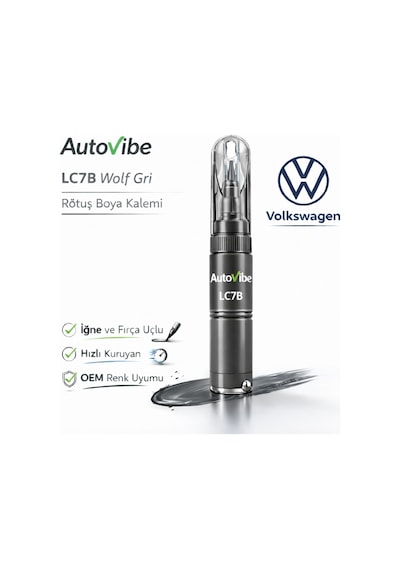 Lc7b Wolf Gri Rötuş Boyası Ve Rötuş Çeliği Seti Kalemi Volkswagen Audi Skoda Seat Uyumlu Oem Çizik Giderici