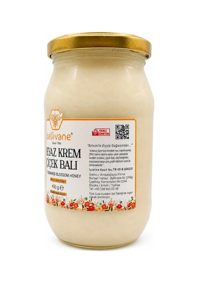 Artvin Ardanuç Beyaz Krem Çiçek Balı 450 Gr.