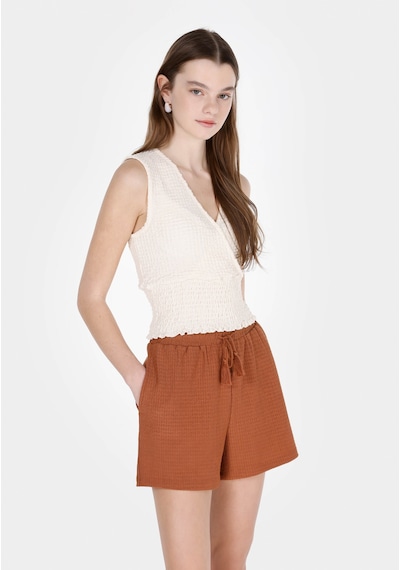 Colin's Colins Slim Fit Kısa Kol Kadın Ekru Atlet Cl1074546 Q1.v1 Ecr