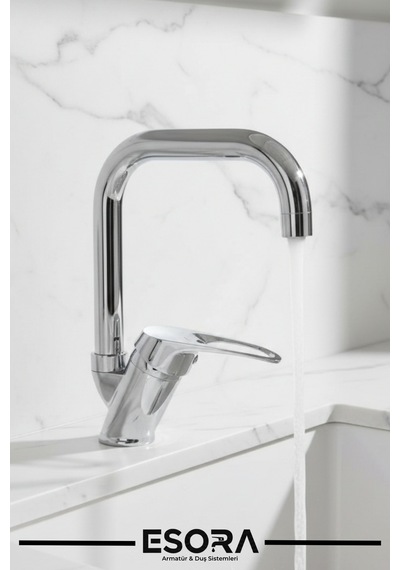 Krom Köşe Mutfak-banyo-lavabo Bataryası Çeşmesi Musluğu 3'lü Set