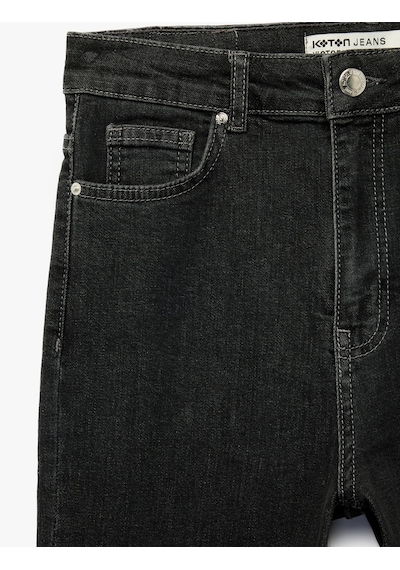 Koton Pamuklu İspanyol Paça Dar Kalıp Yüksek Bel Denim Pantolon - Flare Jeans Antrasit 6sal40187md Antrasit Koton Pamuklu İspanyol Paça Dar Kalıp Yüksek Bel Denim Pantolon - Flare Jeans Antrasit 6sal40187md Antrasit