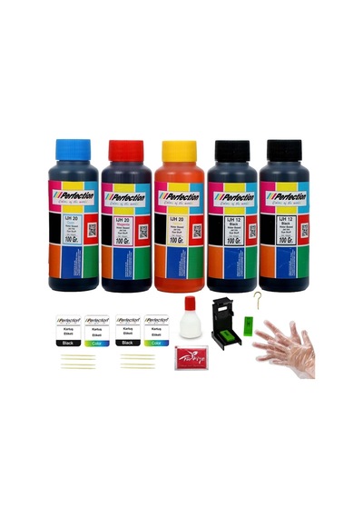 Perfection Canon Uyumlu Pixma E414-e474 Yazıcı Aparatlı Kartuş Dolum Seti 5 X 100 Gr
