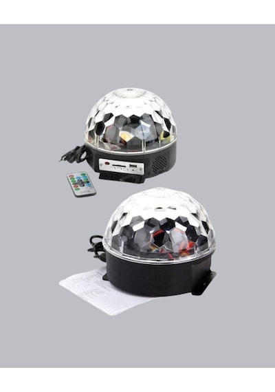 Bluetooth Hoparlörlü Led Disko Işığı Müzik Ritim Duyarlı Ve Taşınabilir Şeffaf