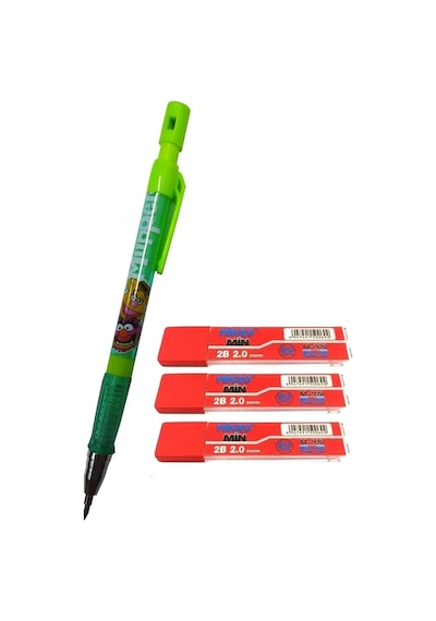 Versatil Kalem 2.0 MM Kalın Uçlu Yeşil ve Yedek Kalın Uç 2.0 MM Kırmızı 3 Adet