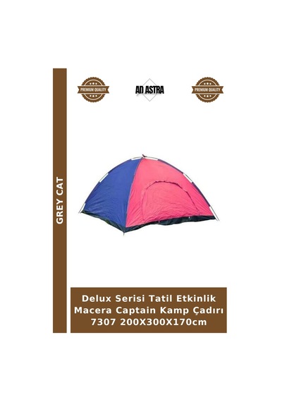 Delux Serisi Tatil Etkinlik Macera Captain Kamp Çadırı 7307 200x300x170cm Standart