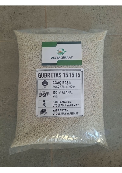 Gübretaş 15.15.15 Kompoze Taban Gübresi %15 Azot %15 Fosfor %15 Potasyum Meyve Ağacı, Zeytin, Sebze Ve Tarla Bitkileri Için 1 KG