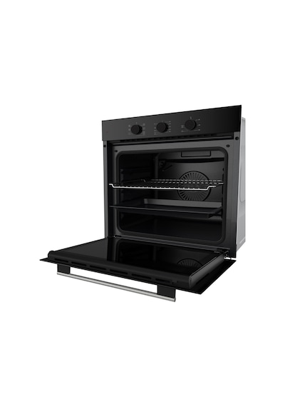 Flowart Turbolu QBL62CS - SC405 - D086SA Siyah 65 Cm Woklu Ocak Cam Ankastre Set