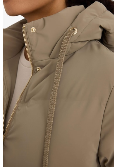 Defacto Regular Fit Kapüşonlu Fermuarlı Parka F2876AX25WN Kahve