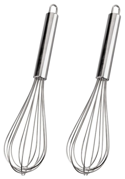 2'li Çelik Lüx Çırpıcı Set 25 Cm Krom