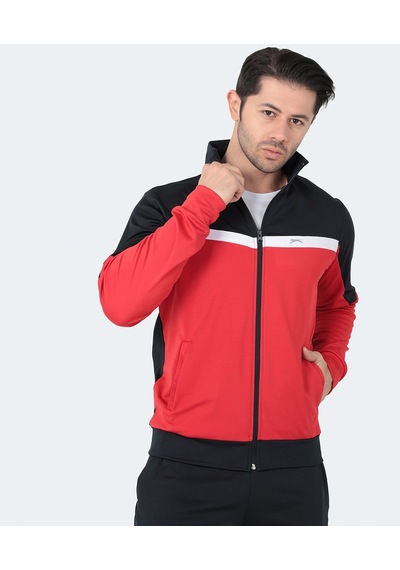 Slazenger RAMOS Erkek Fermuarlı Dik Yaka Cepli Lacivert Eşofman Takımı