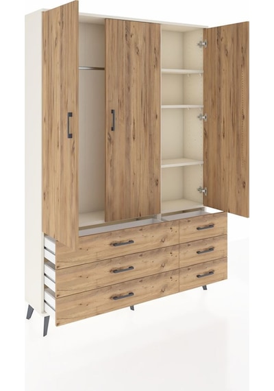 Arges Dolap 5 Raflı 6 Çekmeceli Tek Askılı 132x30x195 Aytaşı-çam/çam Atlas Çam/atlas Çam Arges Dolap 5 Raflı 6 Çekmeceli Tek Askılı 132x30x195 Aytaşı-çam/çam Atlas Çam/atlas Çam