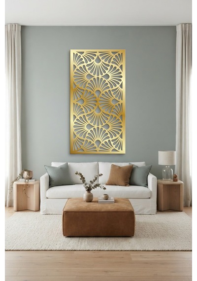 Dekoratif Panel Metal Duvar Tablosu - Duvar Sanatı - Duvar Dekoru - Altın