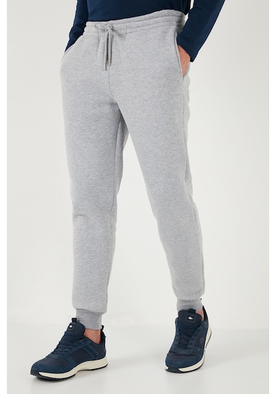 Buratti Pamuklu Regular Fit Normal Bel Cepli Erkek Eşofman Altı 5908060 Gri Melanj