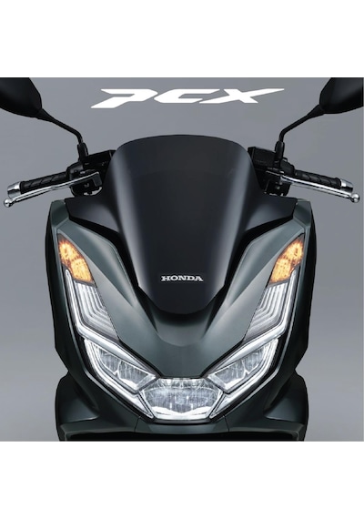 Honda Pcx Ön Far Kaşı Lv Tasarımı Şeffaf Sticker Turuncu