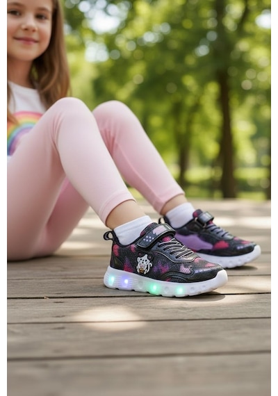 Tuğba Ortopedi 045 Çocuk Okul Öncesi Işıklı Sneaker Siyah