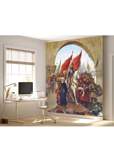 Fatih Sultan Mehmet İstanbul Kapılarında Poster Duvar Kağıdı Renkli