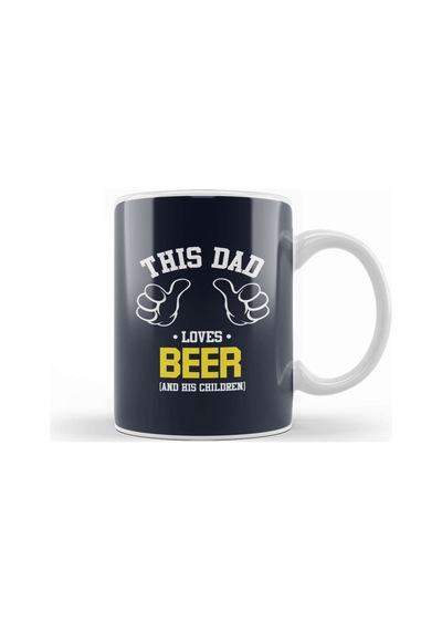 Fathers Day This Dad Loves Beer And His Children Kupa Bardak Porselen Karışık
