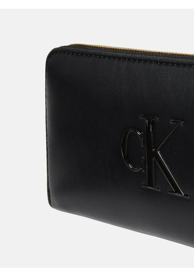 Calvin Klein Kadın Siyah Kalın Uzun Fermuarlı Cüzdan-12160 Siyah