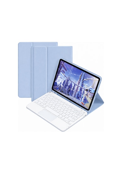 Microcase Samsung Uyumlu Galaxy Tab A11 Plus 11 İnch Tablet İçin Bluetooth Touchpad Klavye + Standlı Kılıf - Bkk5