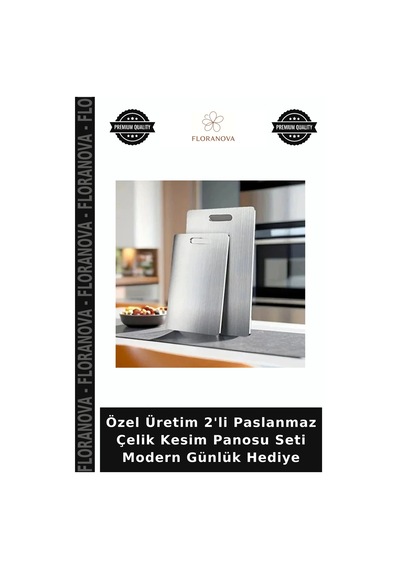 Özel Üretim 2'li Paslanmaz Çelik Kesim Panosu Seti Modern Günlük Hediye Çok Renkli