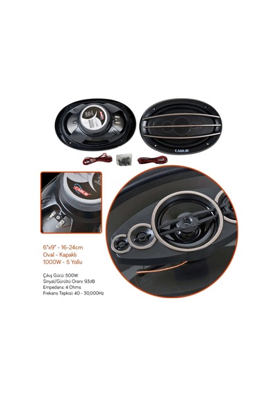 Carub 16X22 Cm Oval Hoparlör 6X9 İnç Kapaklı 1000W 5 Çıkışlı Br27