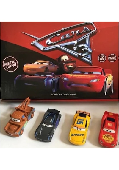 Metal Cars Şimşek Mcqueen Mater Oyuncak Arabalar 4'lü Set