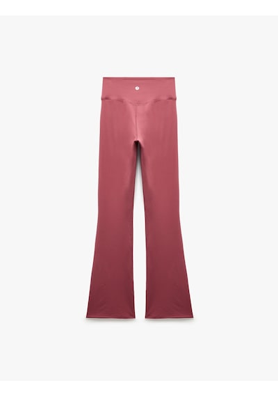 Koton Yüksek Bel Slim Fit Dikiş Detaylı Spor İspanyol Paça Tayt Gül Kurusu 7wak40230nk Gülkurusu