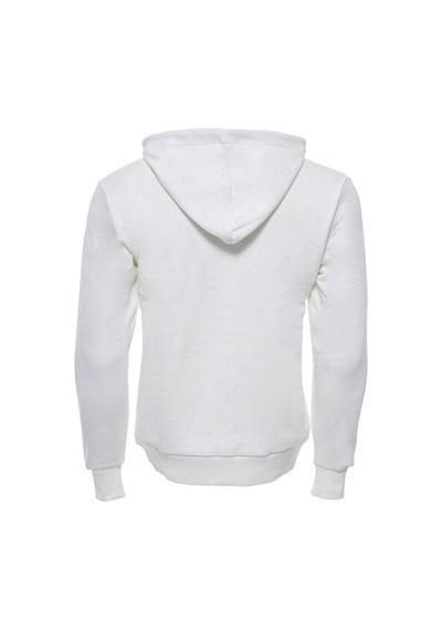Wessi Kapşonlu Cepli Düz Krem Erkek Sweat Krem