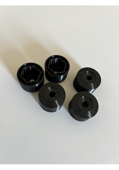Volkswagen Uyumlu Bijon Kapağı Seti - 17mm Parlak Siyah Jant Vida Koruyucu